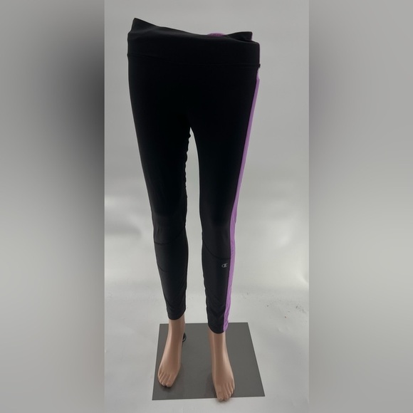Champion Active Leggings Women's Medium Black & Purple - Picture 1 of 7